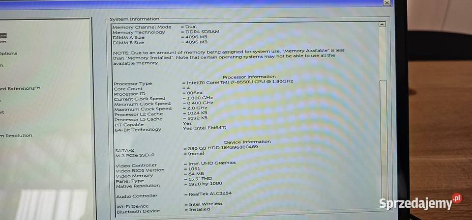 laptop Dell Inspiron 7373 2in1 uszkodzony Olsztyn