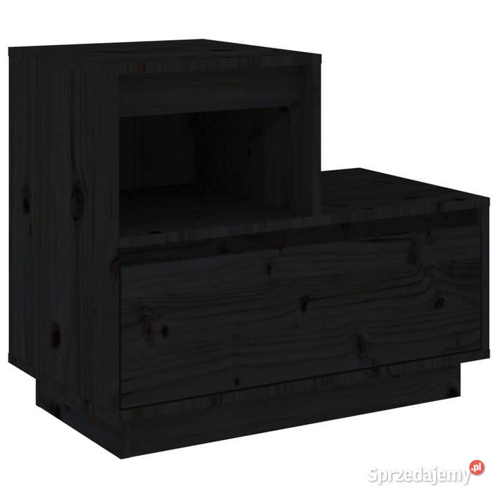 Szafki nocne 2 czarne 60x34x51 lite drewno Warszawa