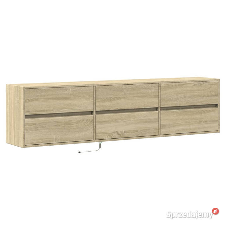 Ścienna szafka pod TV z LED dąb sonoma 180x31x45