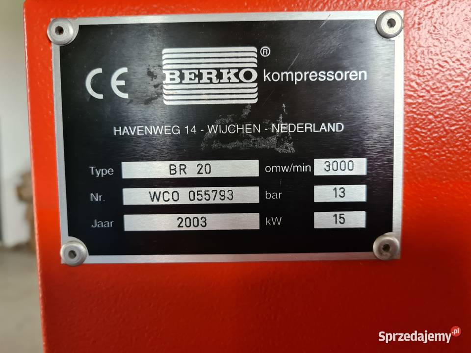 Sprężarka śrubowa BERKO BR 20 15 kw Zduny