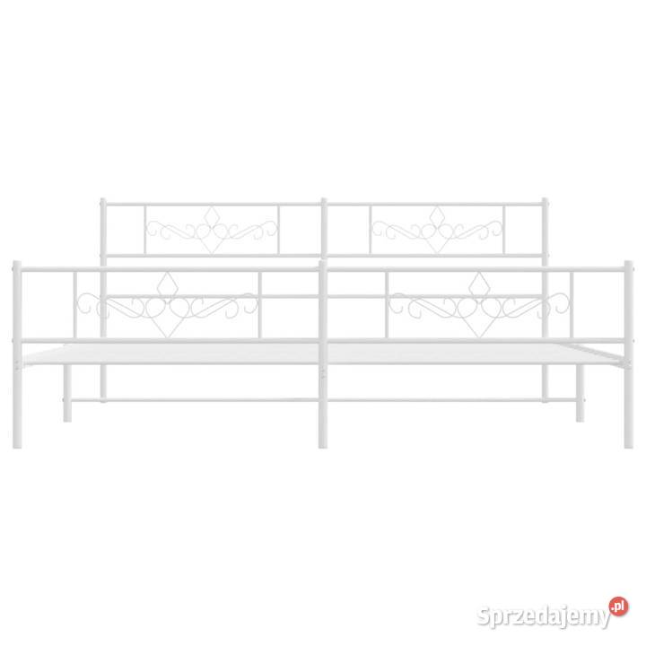 Łóżko Metalowe Białe Rama Łóżka Ze Stelażem 198cm