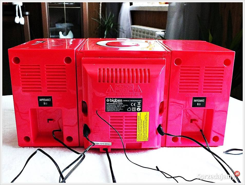 Różowa MINI Wieża CD BigBen Aux Radio