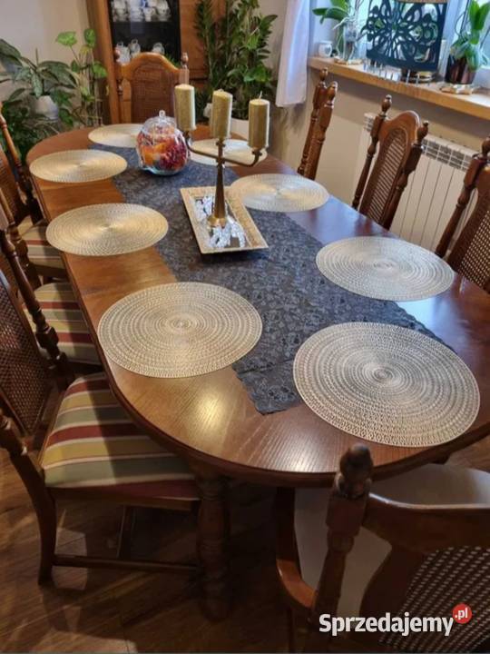 Stół Dębowy rozkładany Krzesła Bytom Odrzański