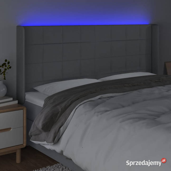 Zagłówek do łóżka z LED jasnoszary 163x16x118128 Warszawa
