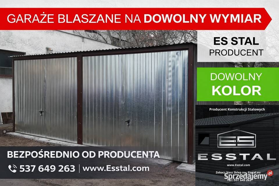 Garaż Blaszany Ocynkowany 2stanowiskowy Garaże