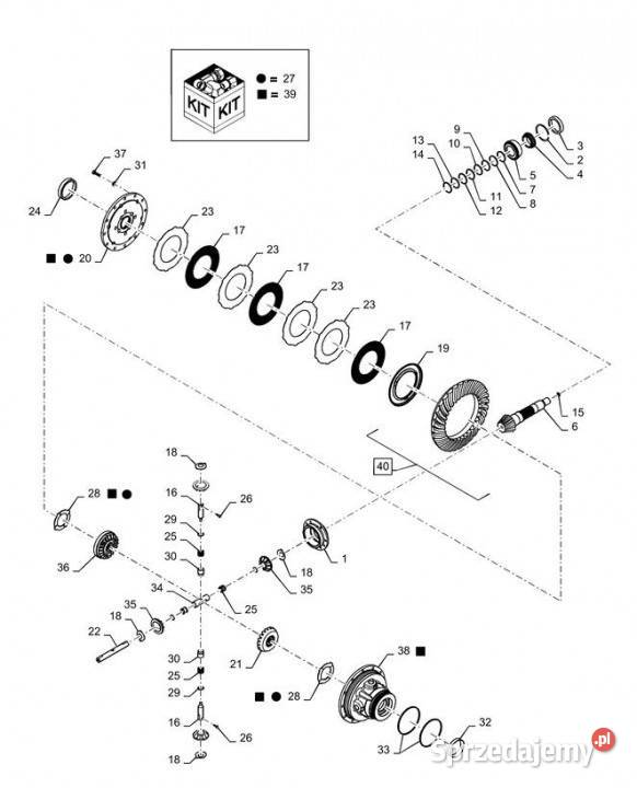 Holland T6090 T6070 Wałek zębaty 1259634C3 Jastrzębniki