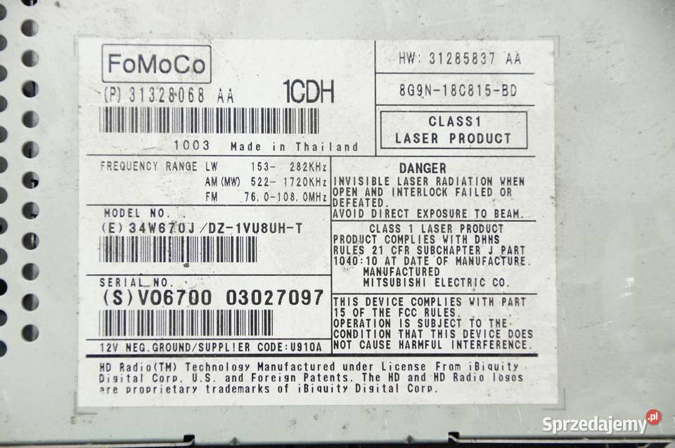 RADIO VOLVO S80 8G9N18C815BD Lipno sprzedam
