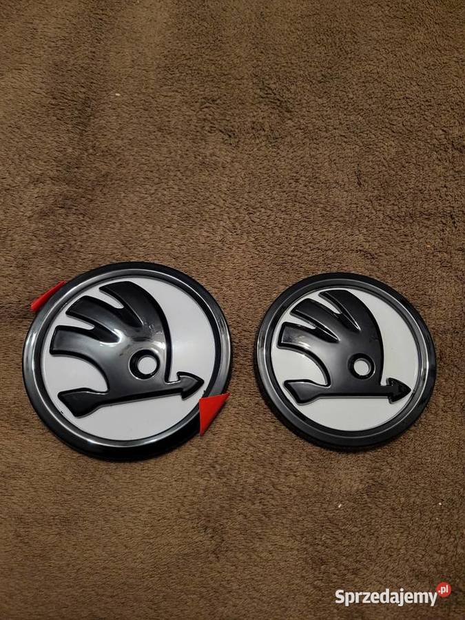 Skoda Logo Białe zestaw przód tył śląskie Gliwice