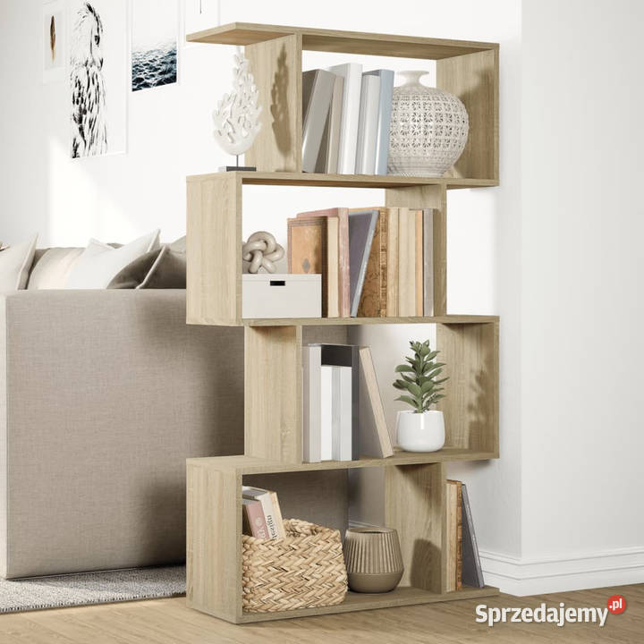 Regał przegroda 4 poziomy dąb sonoma 70x24x129 Warszawa