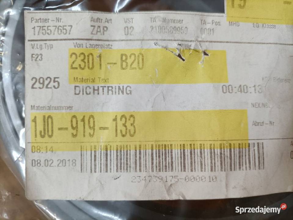 VW AUDI SKODA SEAT USZCZELKA POMPY PALIWOWEJ Pleszew