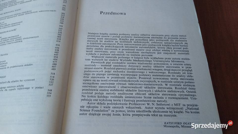 Metody przestrzeni stanów w teorii sterowania Gdańsk
