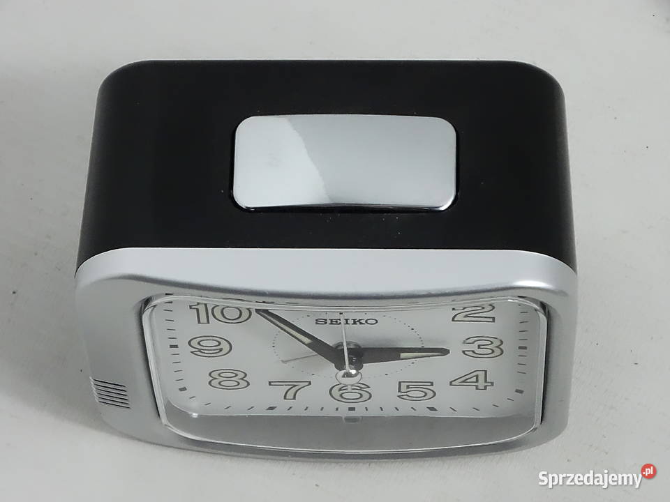 Budzik Seiko QHK028S Srebrno Czarny Klasyczny Biłgoraj sprzedam