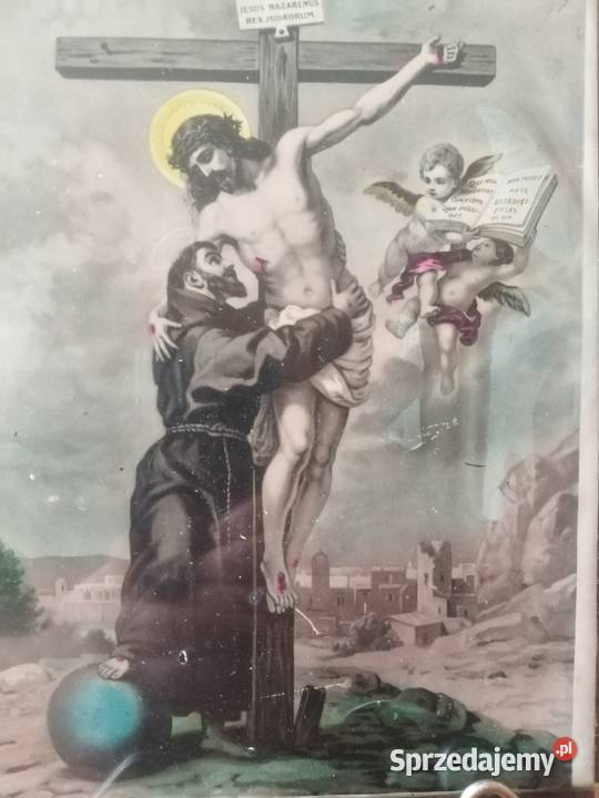 Obrazek Święty Franciszek pod Krzyżem Retro Wałbrzych