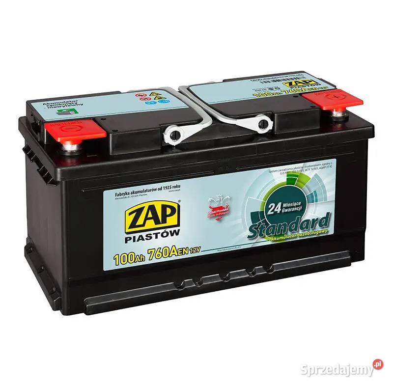 Akumulator ZAP Standard 100Ah 760A PRAWY PLUS osobowe