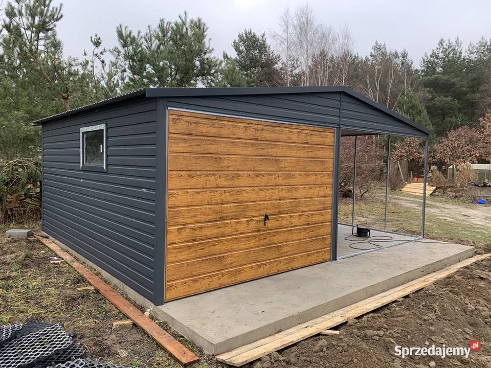 Garaż blaszany wiata WZMOCNIONY PROFILAMI Sprzedaż Wejherowo