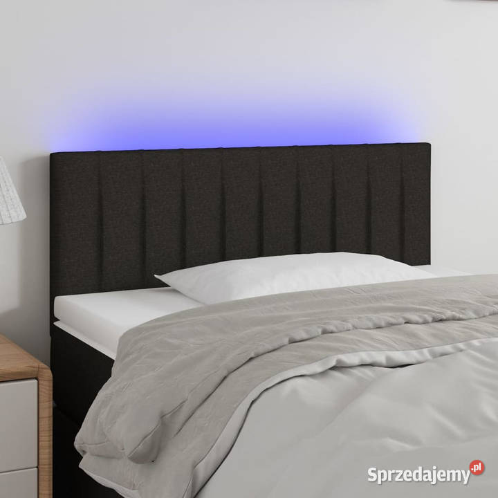 Zagłówek do łóżka z LED czarny 80x5x7888 tkanina Warszawa