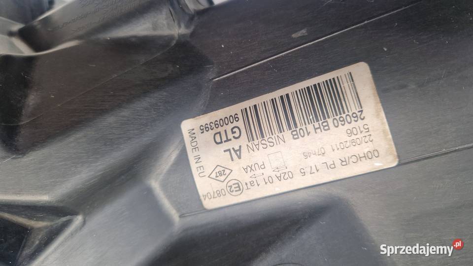 NISSAN NOTE LAMPA PRZÓD PRZEDNIA LEWA EUROPA osobowe Słowikowo sprzedam