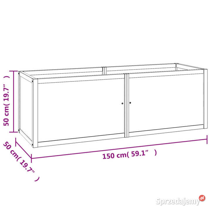 Podwyższona rabata 150x50x50 lite drewno tekowe Warszawa