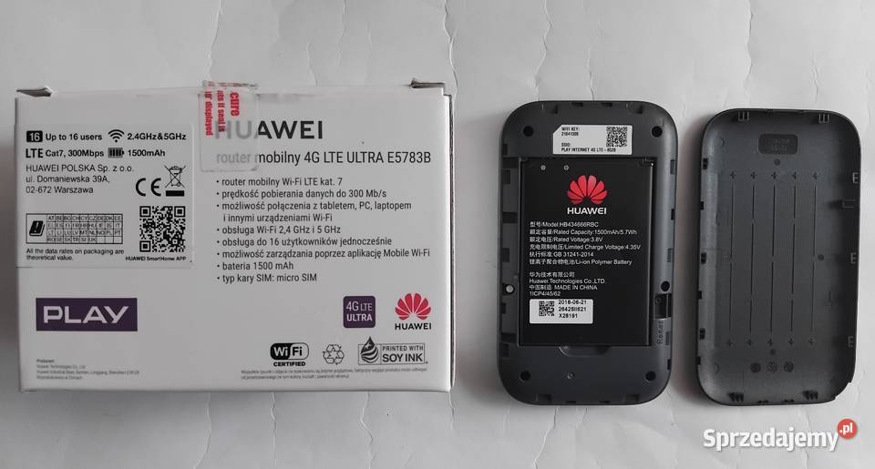 Huawei router mobilny 4G LTE ultra E5783B czarny Pozostałe