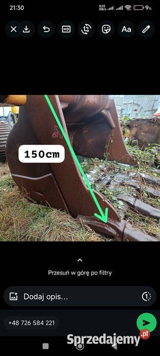 Duża łyżka do Kopania 200 pojemność 39m Liebherr