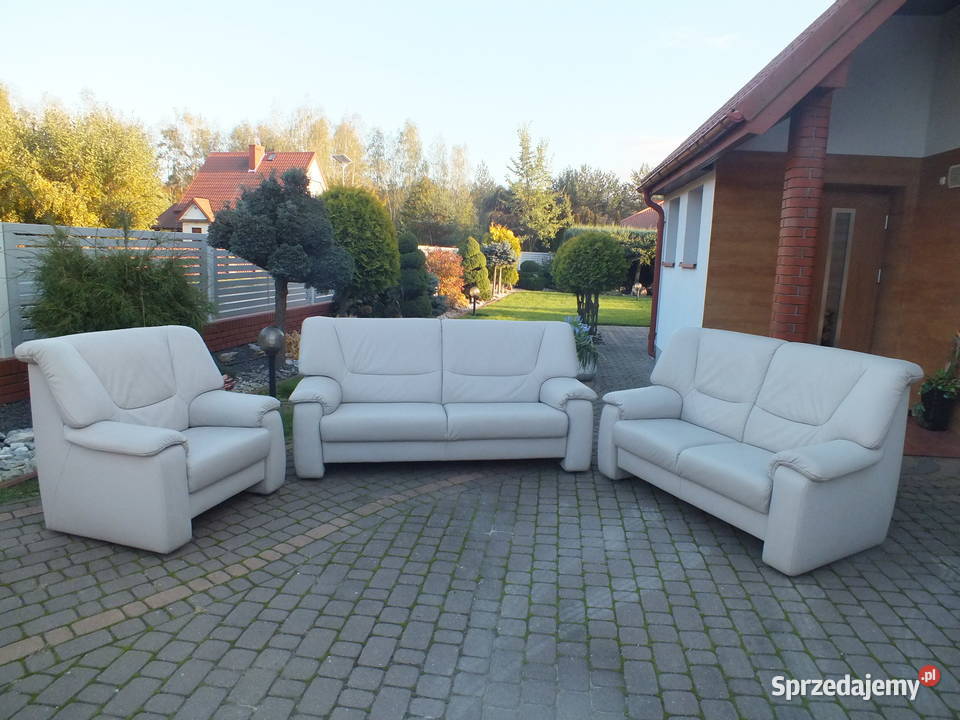 Komplet wypoczynkowy zestawy kanap ze skóry