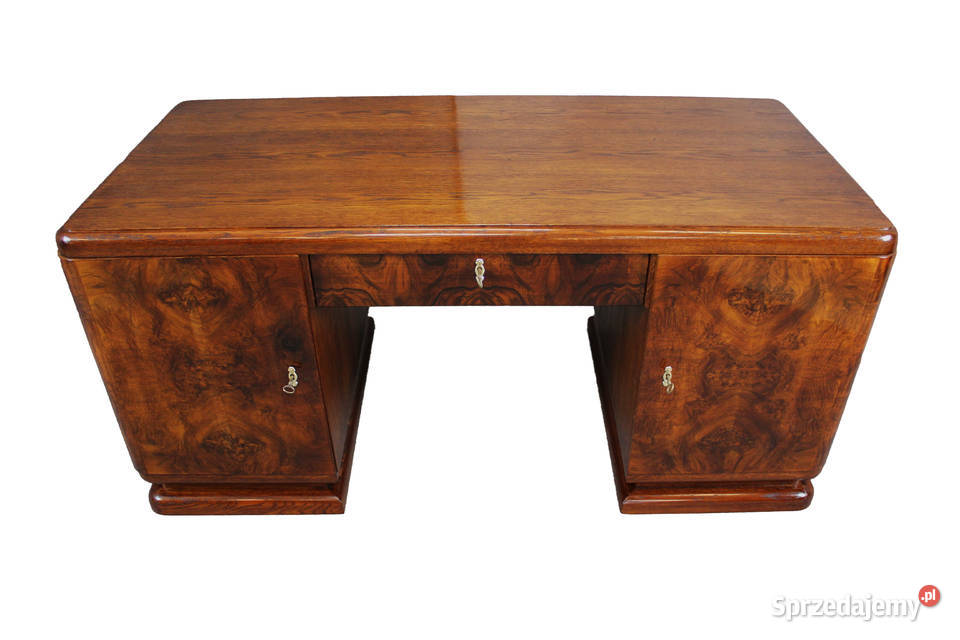 Klasyczne biurko art deco w orzechu z krzesłem kujawsko-pomorskie Bydgoszcz sprzedam