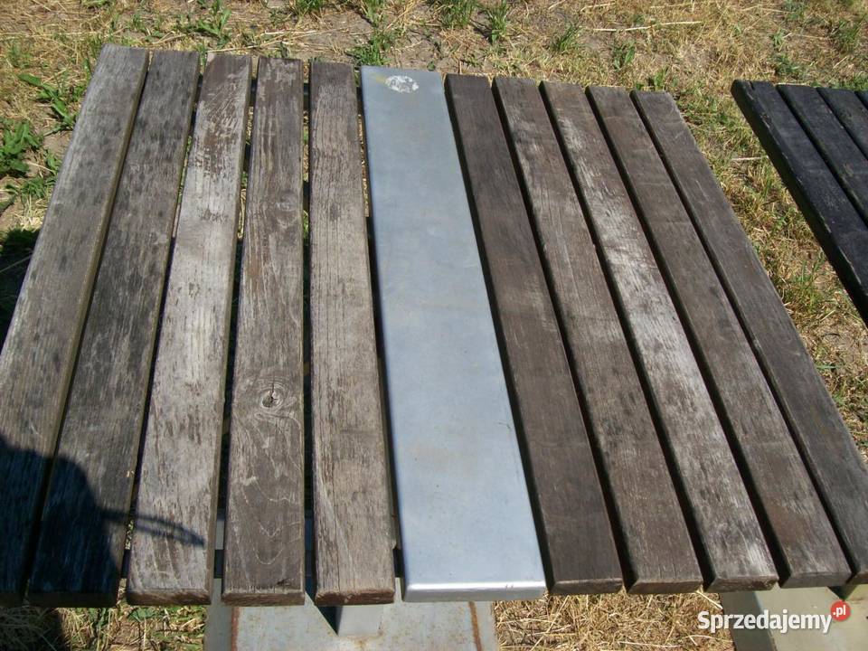 Stół ogrodowy kwadratowy metalowo drewniany Głogowa