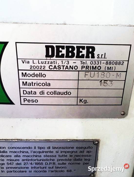 Duża frezarka Deber tokarka 4 m młot kowalski Warszawa