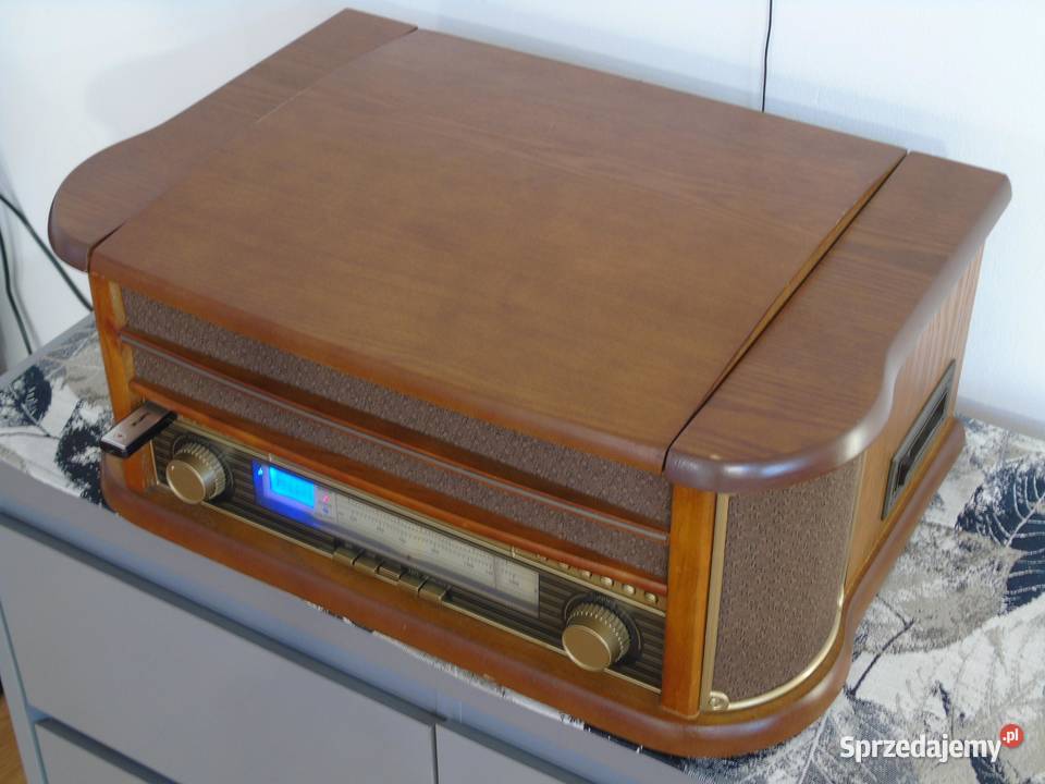 Retro Gramofon z radiem CD USB i magnetofonem i Jasło