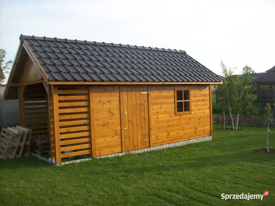 Domek ogrodwy narzędziowy z tarasem letniskowy Domki drewniane dolnośląskie Lubin