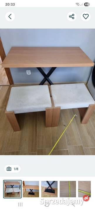 Stół plus 2 taborety 100cm Wręczyca Wielka