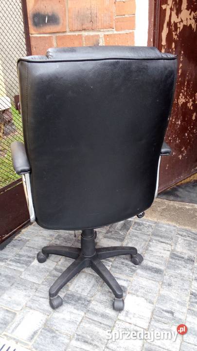 Fotel krzesło obrotowe czarne z eko skóry Fotele i krzesła obrotowe Jarocin