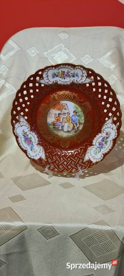 Patera ażurowa duży talerz Stara porcelana