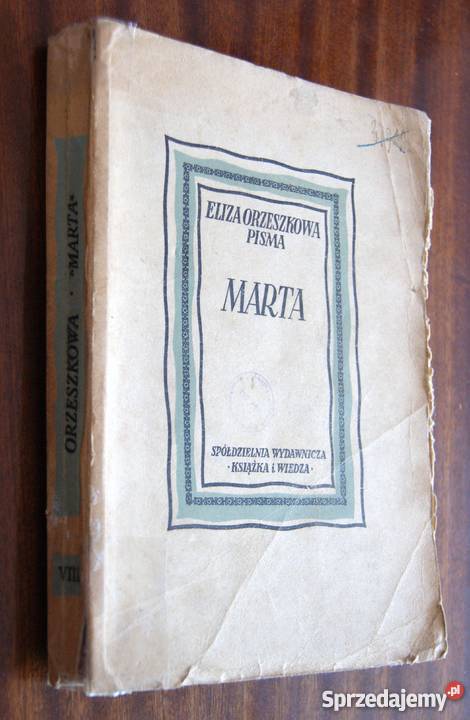 Eliza Orzeszkowa Marta 1952 Parczew Sprzedajemy Pl