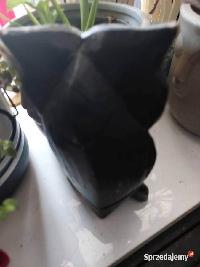 Sowa duża rzeźba drewno i mała