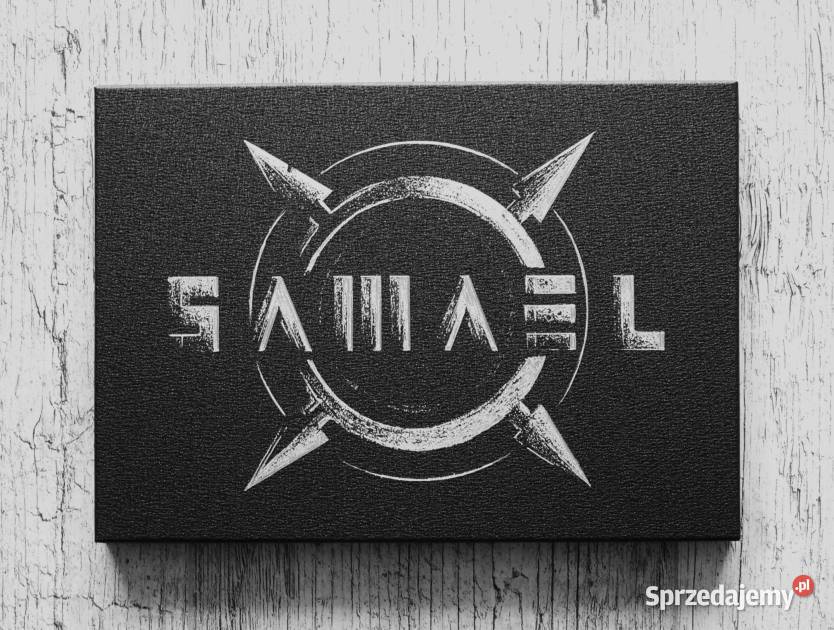 SAMAEL logo ręcznie grawerowane na blasze Sandomierz