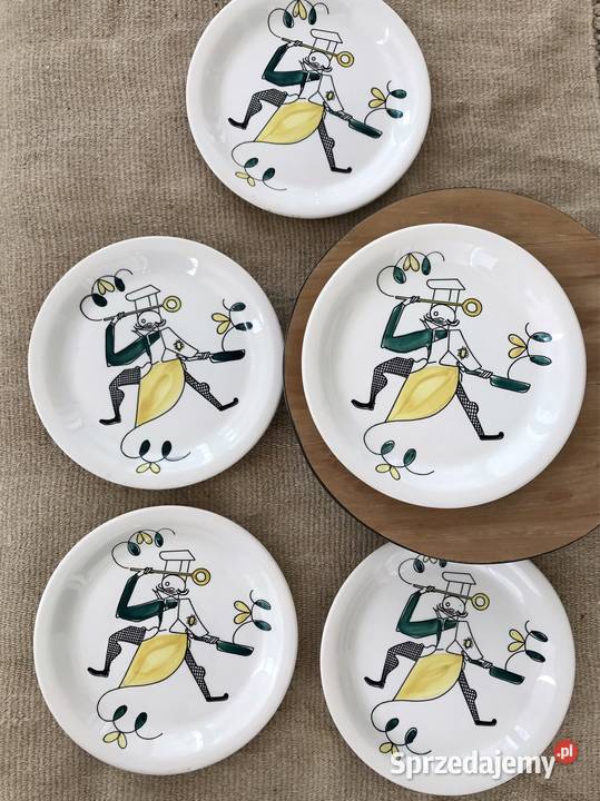 Zestaw 5 talerzy norweskie wzornictwo vintage Warszawa