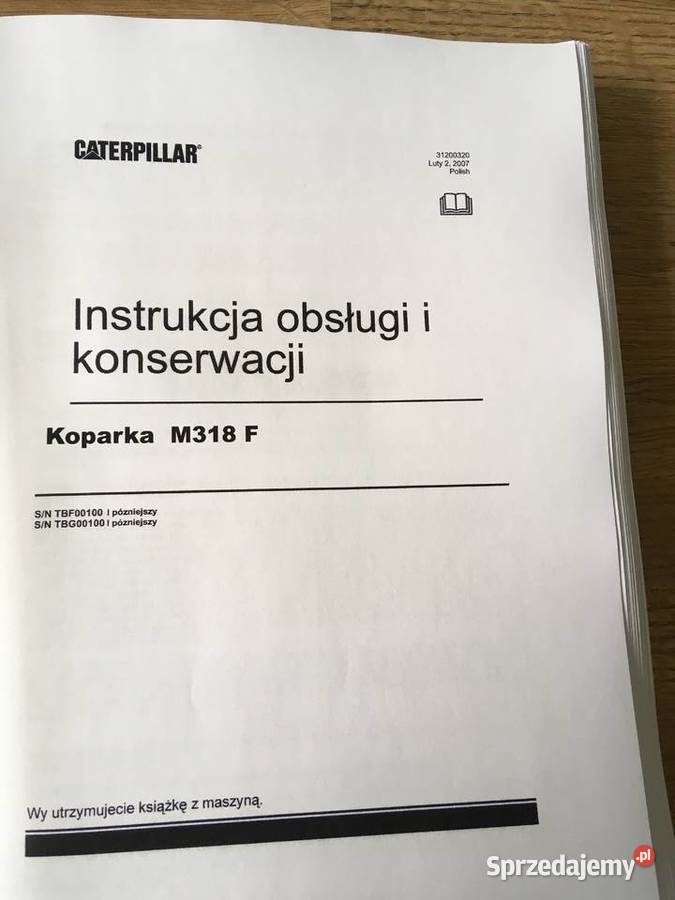 dtr instrukcja obsługi CATERPILLAR M318F i iNNE Szczecin