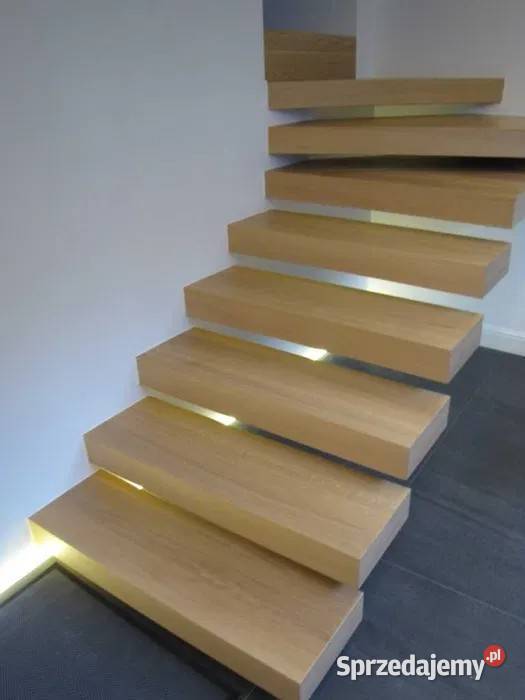 SCHODY drewniane stalowe Kąpino