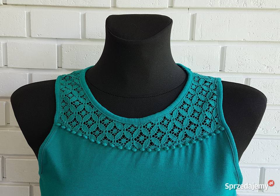 Bluzka koronkowa butelkowa zieleń esmara 36S