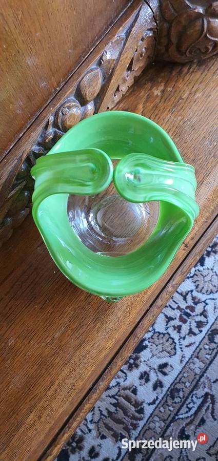 Szklany koszyk lata 60 80 Porcelana i szkło