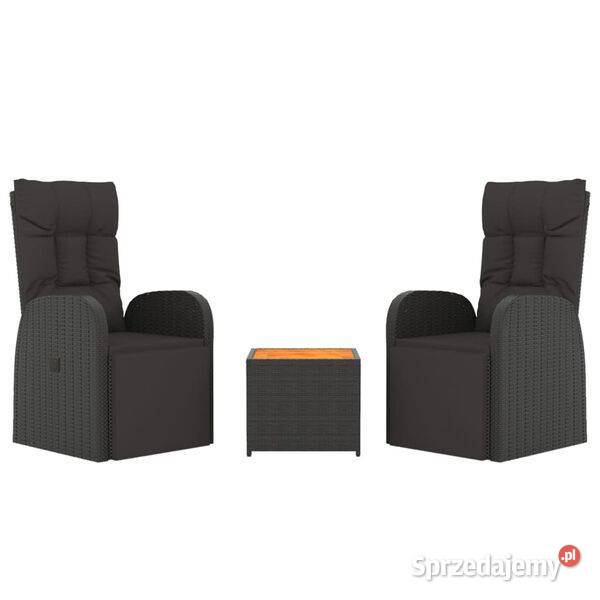 vidaXL 3cz zestaw wypoczynkowy do ogrodu czarny sprzedam