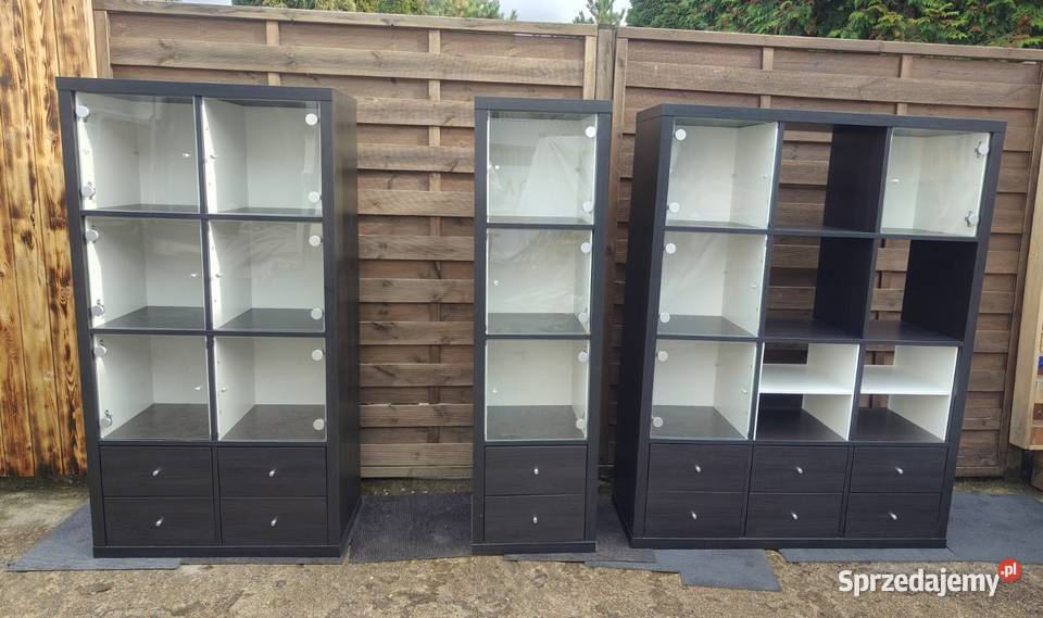 Komplet IKEA Kallax czarnobrąz regał 4x3 4x2 4x1 Warszawa