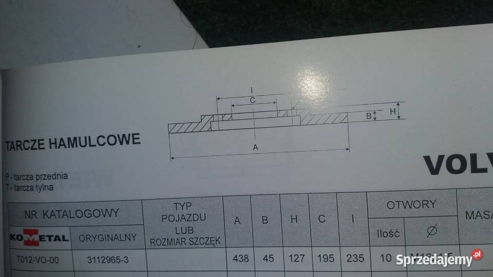 Tarcza hamulca hamulcowe volvo Kraków