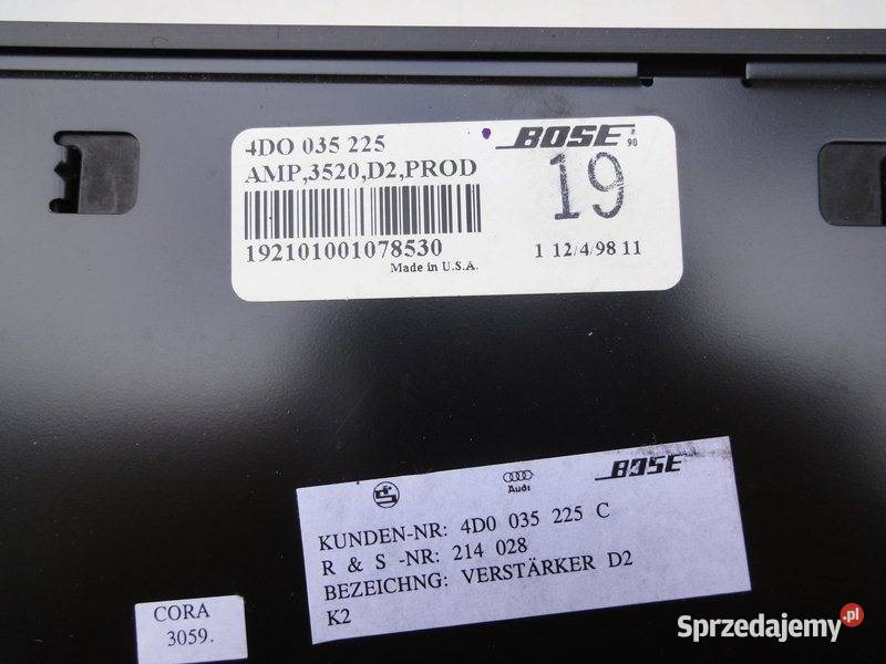AUDI A8 D2 WZMACNIACZ BOSE 4D0035225 osobowe wielkopolskie sprzedam