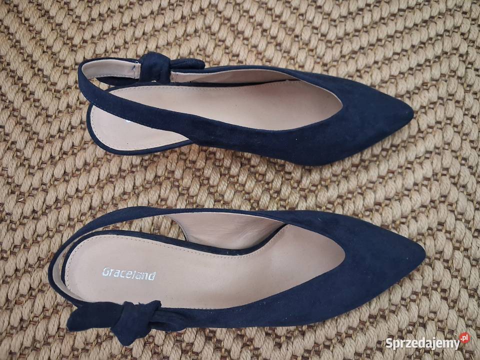 Buty na obcasie granatowe nowe Chorzów
