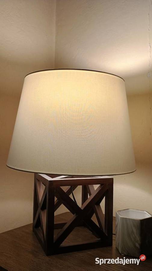 Lampa drewniana stołowa Mława sprzedam