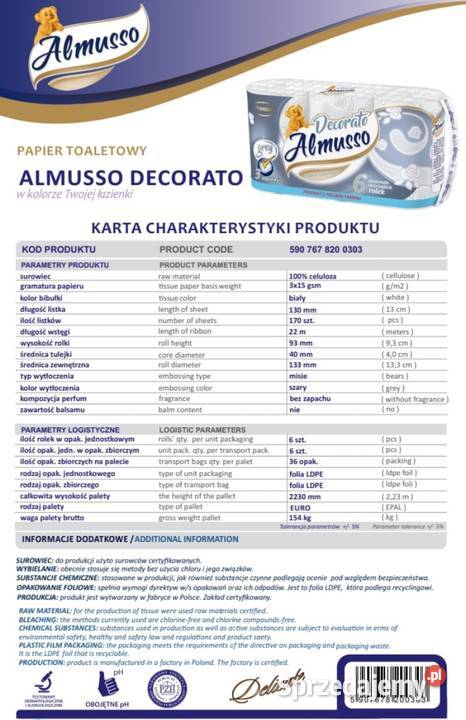 papier toaletowy almusso dekorato 3w 36 rolek Chlewiska