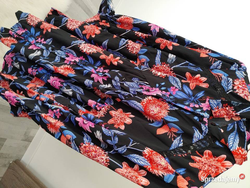 Sukienka Kwiatowy Print ala koszulowa oversize S Rybnik