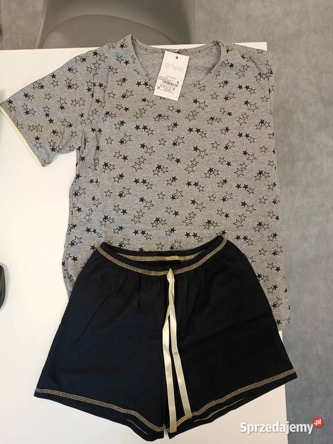 Piżama damska letnia ENVIE rozmiar S 100 bawełna szary/srebrny łódzkie Łódź sprzedam
